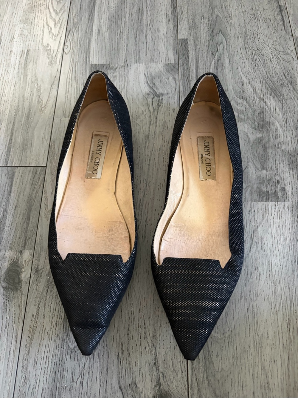 Jimmy Choo Attila Women's Black Pointed Toe Flats